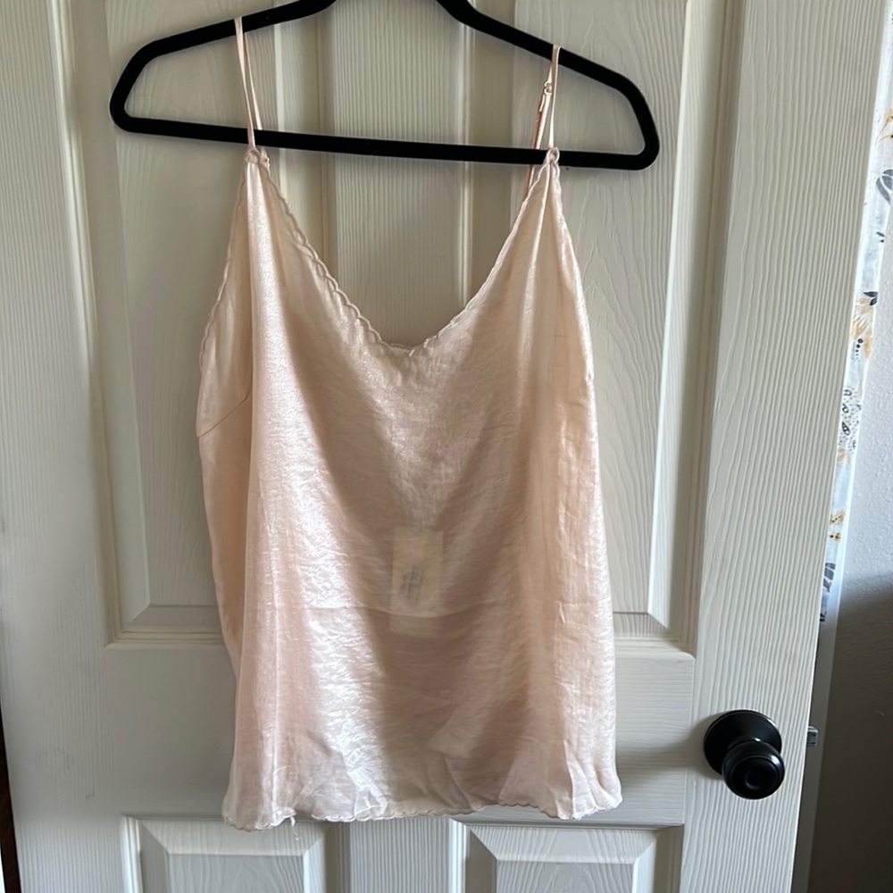 Blush Scalloped Trim Cami Top